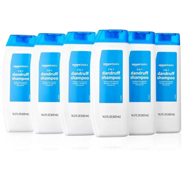 Amazon Basics 2in1 Dandruff Shampoo amp Conditioner Gentle and pH Balanced 142 Fluid Ounces 1Pack Previously Solimo1420 Fl Oz Pack of 6