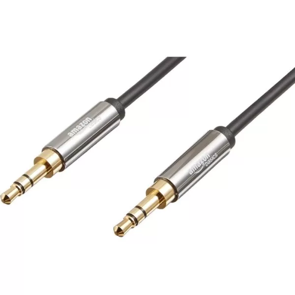 Amazon Basics 35mm Aux Audio Cable for Stereo Speaker or Subwoofer with GoldPlated Plugs 4 Foot Black2 Pack 4 Feet 12 Meters