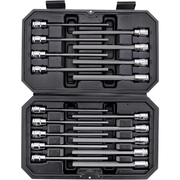 Amazon Basics 38Inch Drive Long Hex Bit Socket Set  18Piece38Inch Drive 18Piece