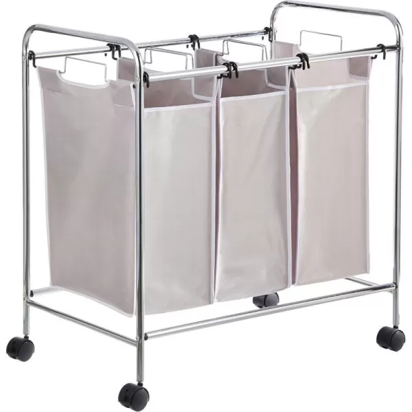 Amazon Basics 3Bag Rectangular Laundry Hamper Sorter Basket GreyAmazon Basics 3Bag Rectangular Laundry Hamper Sorter Basket Grey