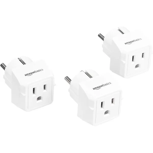 Amazon Basics 3Pack Travel Plug Adapter Type EF Europe  France Germany Greece Hungary Iceland the Netherlands Norway Poland Portugal Romania and Spain WhiteType EF 3 pack