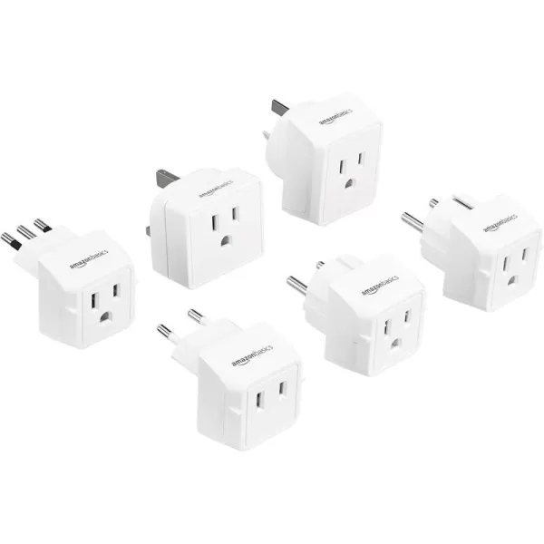 Amazon Basics 3Pack Travel Plug Adapter Type EF Europe  France Germany Greece Hungary Iceland the Netherlands Norway Poland Portugal Romania and Spain WhiteWorld Wide 6 pack