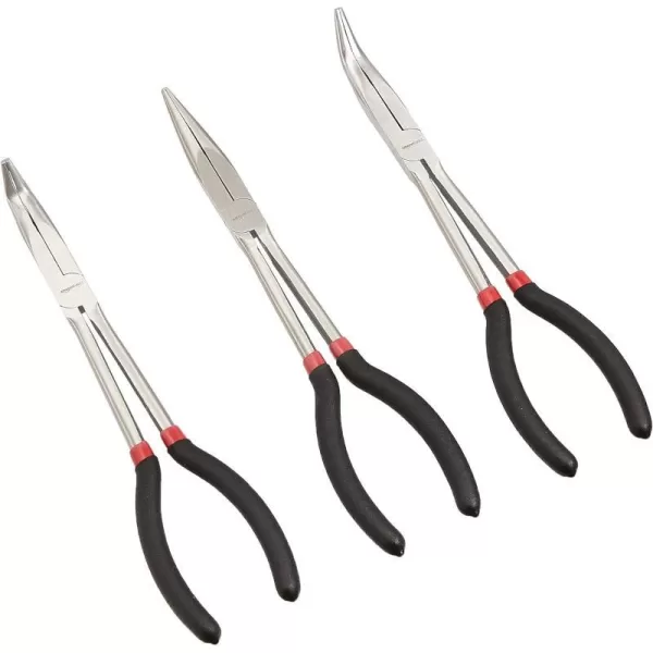 Amazon Basics 3Piece Long Reach Pliers Set BlackAmazon Basics 3Piece Long Reach Pliers Set Black