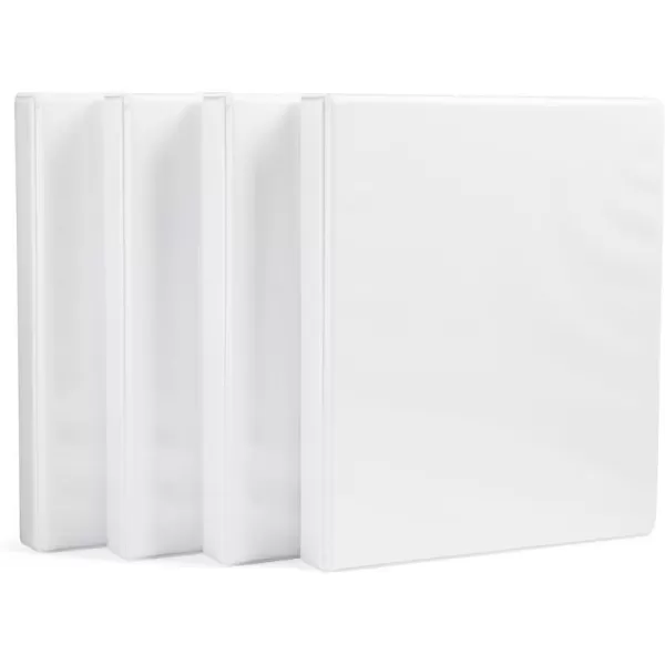 Amazon Basics 3Ring Binder 1Inch  White 4PackWhite 4Pack 1