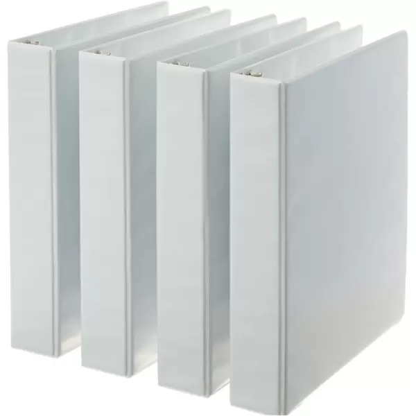 Amazon Basics 3Ring Binder 1Inch  White 4PackWhite 4Pack 15