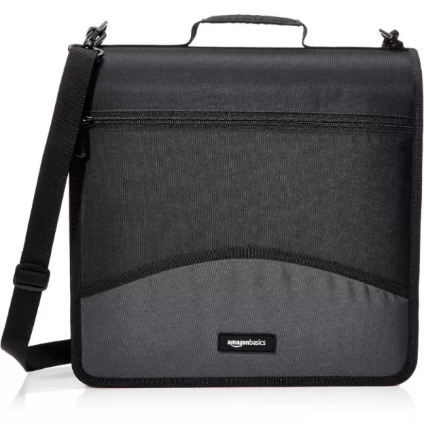 Amazon Basics 3Ring Binder with Zipper  ORing 3 Inch Black1