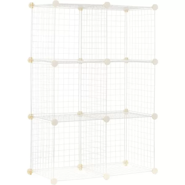 Amazon Basics 4 Cube Wire Grid Storage Shelves Stackable Cubes Black 14 x 14 x 146 Cube White