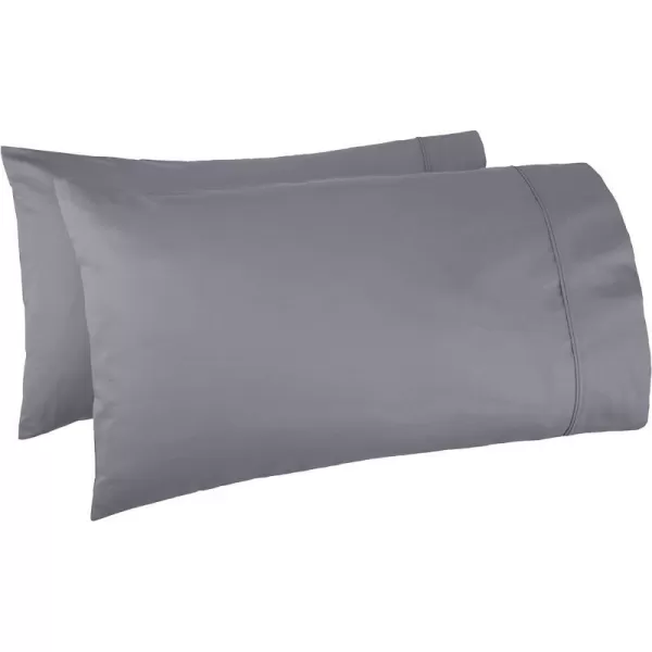 Amazon Basics 400 Thread Count Cotton Pillow Case Standard 30 L x 20 W White  Set of 2Dark Gray King