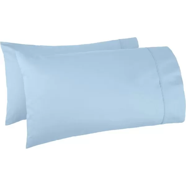 Amazon Basics 400 Thread Count Cotton Pillow Case Standard 30 L x 20 W White  Set of 2Smoke Blue King