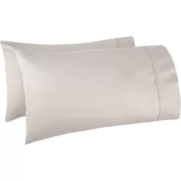 Amazon Basics 400 Thread Count Cotton Pillow Case Standard 30 L x 20 W White  Set of 2Stone Gray King