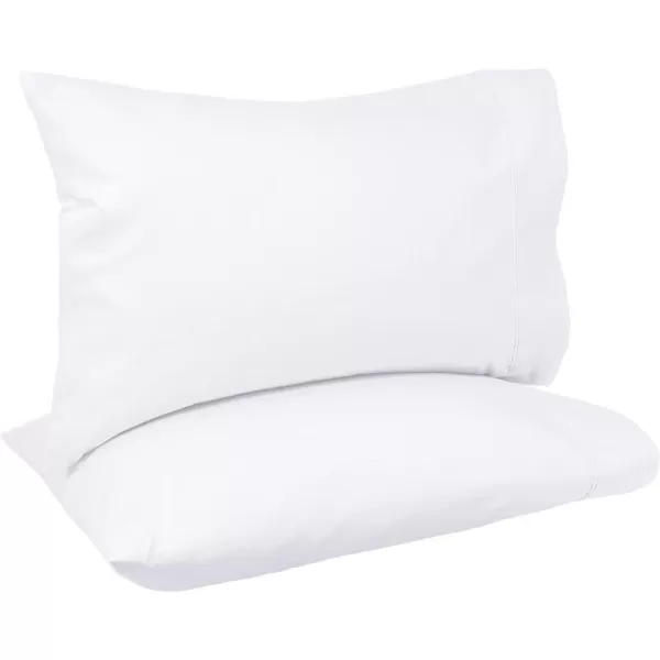 Amazon Basics 400 Thread Count Cotton Pillow Case Standard 30 L x 20 W White  Set of 2White Standard