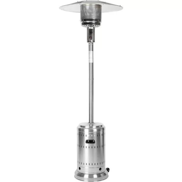 Amazon Basics 46000 BTU Outdoor Propane Patio Heater with Wheels Commercial amp Residential Havana Bronze 321 x 321 x 913 inches LxWxHStainless Steel Stainless Steel