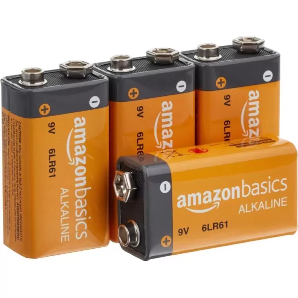 Amazon Basics 4Pack 9 Volt Alkaline Performance AllPurpose Batteries 5Year Shelf Life Packaging May Vary4 Count Pack of 1