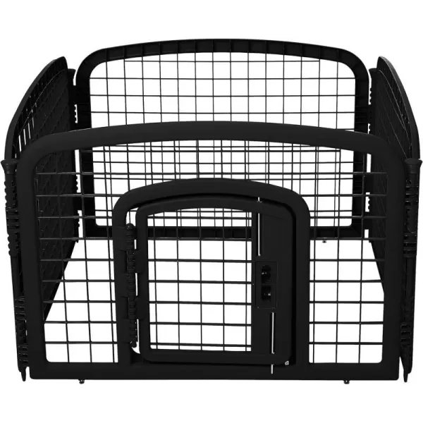 Amazon Basics 4Panel Plastic Pet Pen Fence Enclosure With Gate  35 x 35 x 24 Inches Blackblack 24Inch