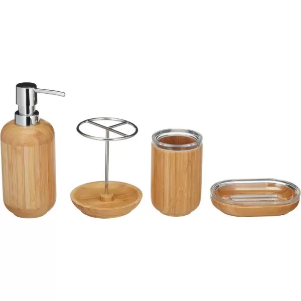 Amazon Basics 4Piece Bamboo Bathroom Vanity Set Geometric4piece Round