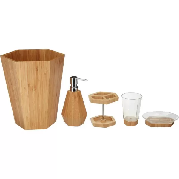 Amazon Basics 4Piece Bamboo Bathroom Vanity Set Geometric5piece Geometric
