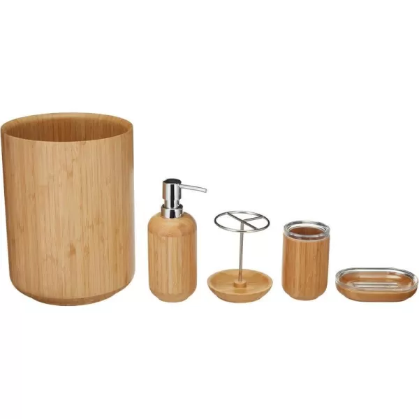 Amazon Basics 4Piece Bamboo Bathroom Vanity Set Geometric5piece Round