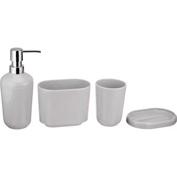 Amazon Basics 4Piece Bathroom Accessories Set Liquid BlackSmooth Grey