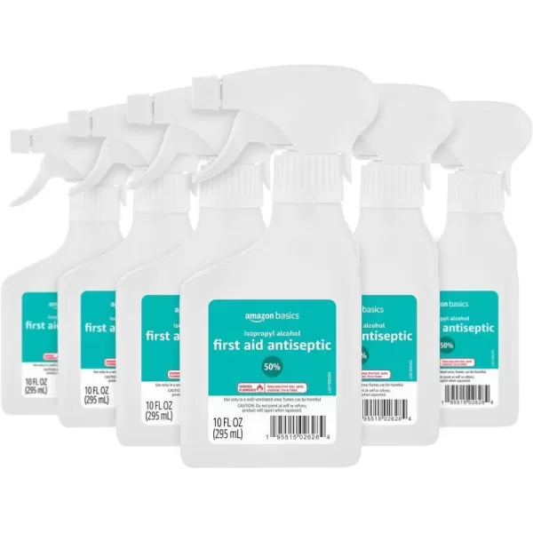 Amazon Basics 50 Isopropyl Alcohol First Aid Antiseptic Spray Bottle Unscented 10 Fluid Ounces 6Pack Previously SolimoAmazon Basics 50 Isopropyl Alcohol First Aid Antiseptic Spray Bottle Unscented 10 Fluid Ounces 6Pack Previously Solimo