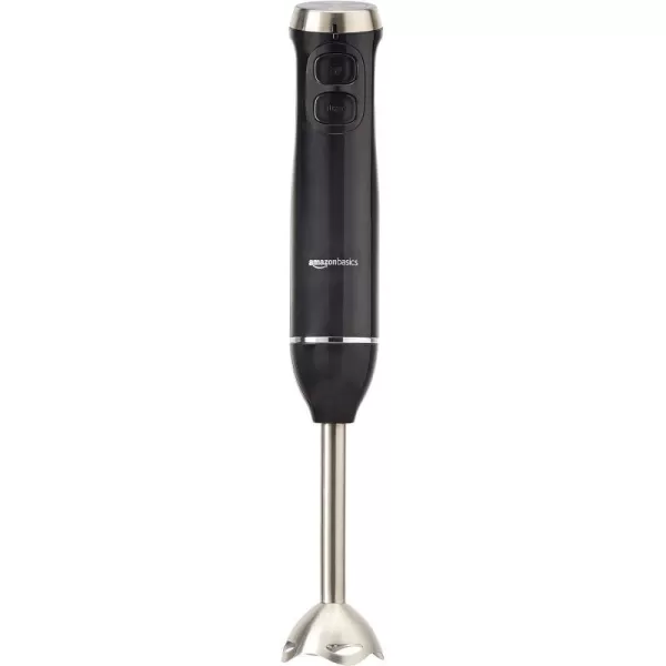 Amazon Basics 500 Watt MultiSpeed Immersion Hand Blender with Attachments SilverBlack Without Attachments Blender