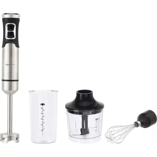 Amazon Basics 500 Watt MultiSpeed Immersion Hand Blender with Attachments SilverSilver With Attachments Blender