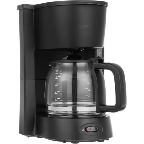 Amazon Basics 5Cup Drip Coffeemaker with Glass Carafe and Reusable Filter BlackModern