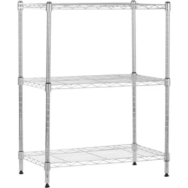 Amazon Basics 5Shelf Medium Adjustable Heavy Duty Storage Shelving Unit on 4 Wheel Casters Metal Organizer Wire Rack Chrome 30 L x 14 W x 648 H3Shelf Narrow No Wheels Chrome
