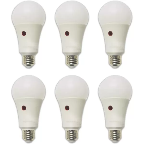 Amazon Basics 60W Equivalent Dusk to Dawn Sensor NonDimmable A19 LED Light Bulb Daylight White 2Pack6 Count Pack of 1 100 Watt Daylight