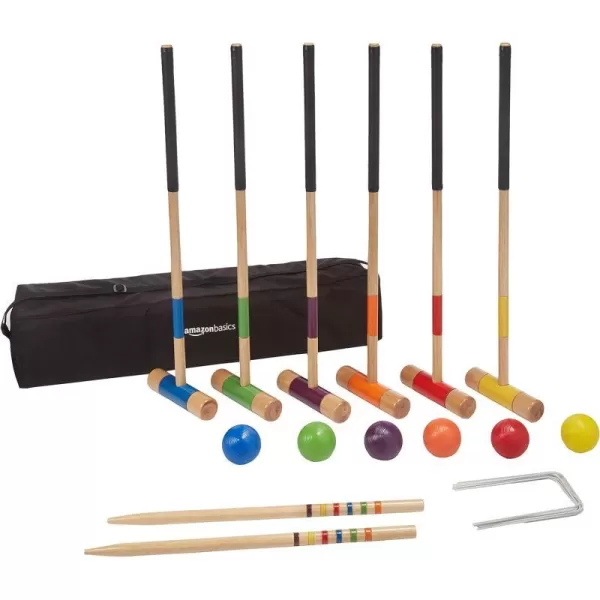 Amazon Basics 6Player Croquet Set with Carrying Case BlackAmazon Basics 6Player Croquet Set with Carrying Case Black