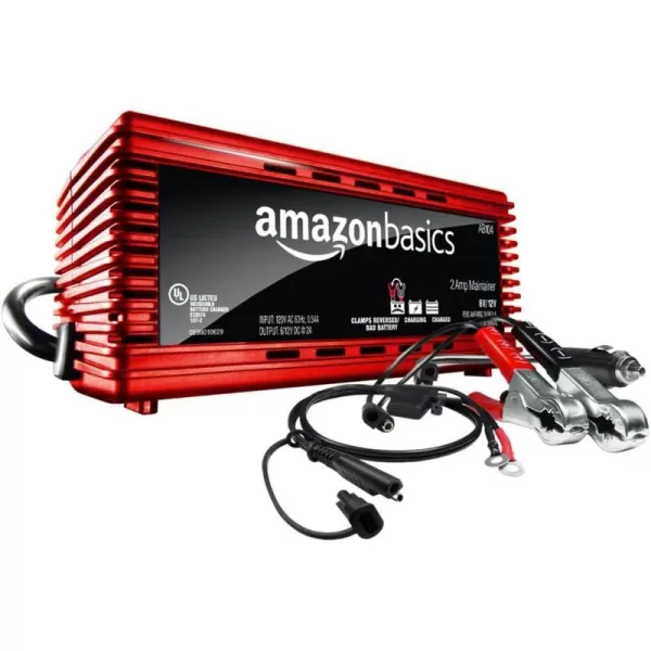 Amazon Basics 8 Amp Battery Charger for 6V and 12V Batteries with Auto Start and Reverse Protection2A