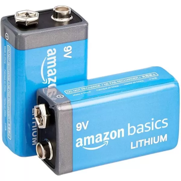 Amazon Basics 8Pack 9 Volt Lithium HighPerformance Batteries 10Year Shelf Life Long Lasting Power2 Count Pack of 1