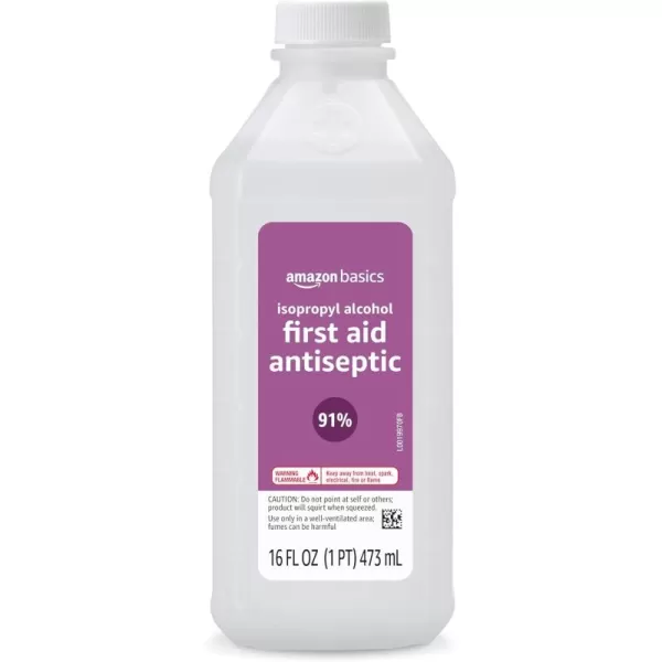 Amazon Basics 91 Isopropyl Alcohol First Aid Antiseptic Unscented 16 Fl oz 1Pack