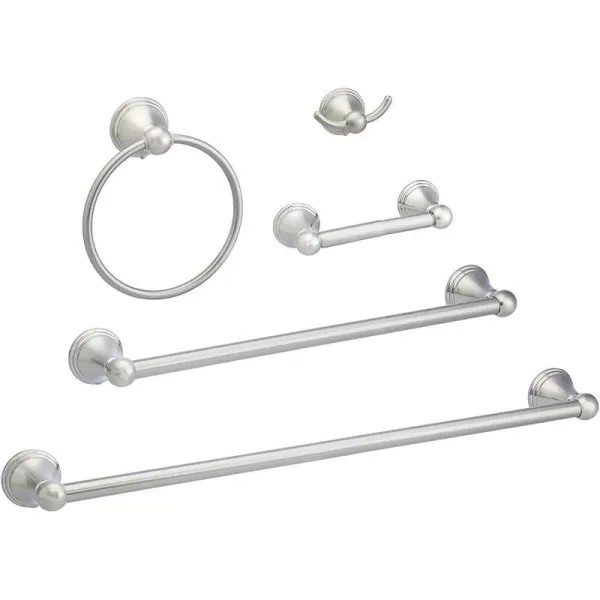 Amazon Basics ABBR817SN Bathroom Hardware Set Variety Pack 5 Piece Satin NickelSatin Nickel 5 Piece Modern