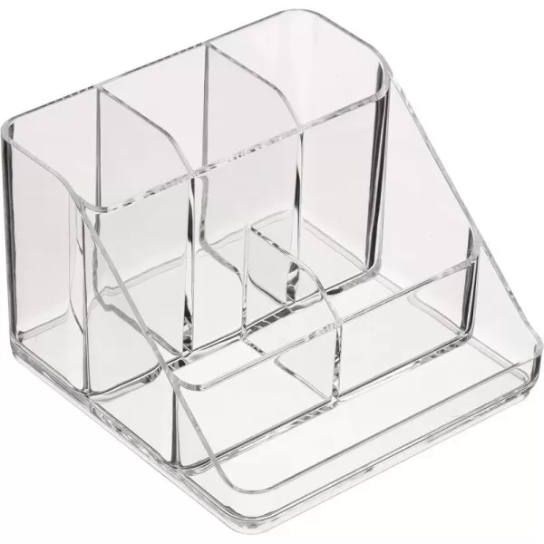 Amazon Basics Acrylic 6Compartment Tall Durable Makeup Jewelry Accessories Storage Organizer Tray6Compartment