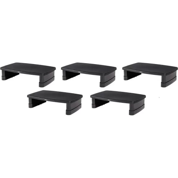 Amazon Basics Adjustable Computer Monitor Riser Desk Stand Black5Pack
