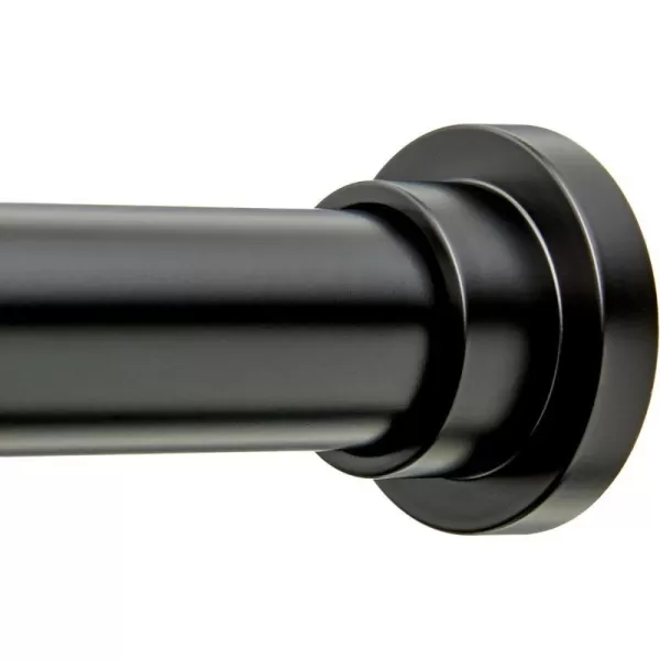 Amazon Basics Adjustable Tension Curtain Rod 3654 Width  Black Classic FinialBlack 2436 IndoorOutdoor