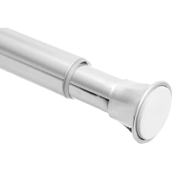 Amazon Basics Adjustable Tension Curtain Rod 3654 Width  Black Classic FinialChrome 78108 Indoor