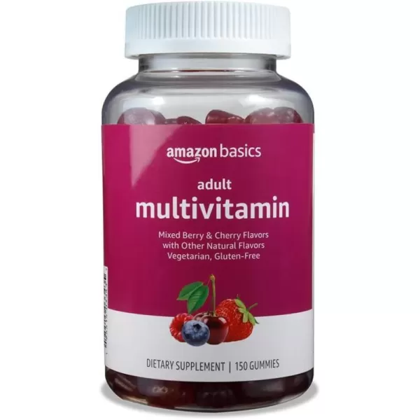 Amazon Basics Adult Multivitamin 300 Gummies 150Day Supply 150 Count Pack of 2 Previously Solimo150 Count Pack of 1