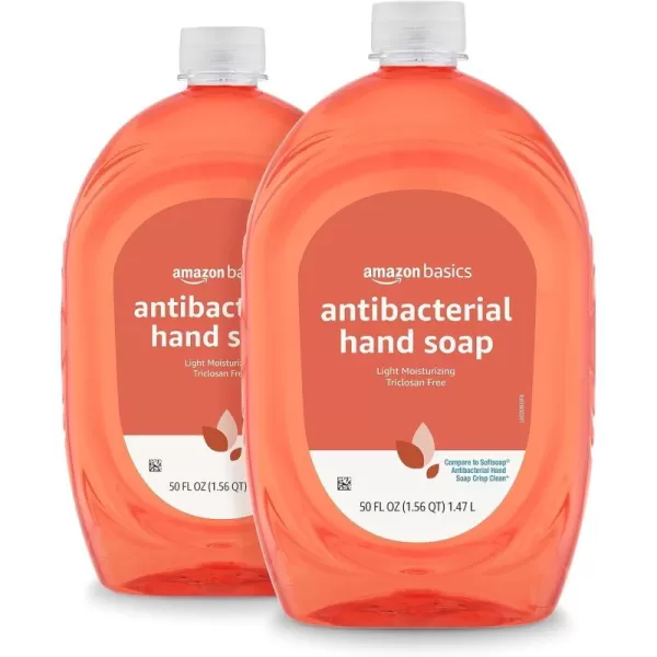 Amazon Basics Antibacterial Liquid Hand Soap Refill Light Moisturizing TriclosanFree Citrus 50 Fl Oz Previously Solimo50 Fl Oz Pack of 2