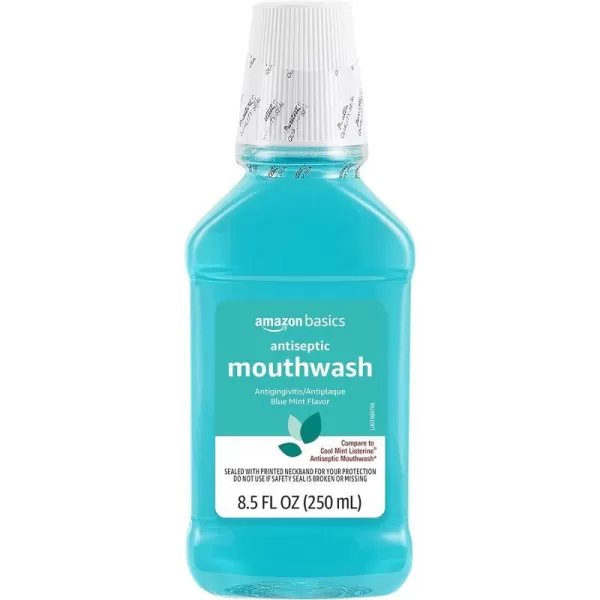 Amazon Basics Antiseptic Mouthwash Blue Mint 15 Liters 507 Fluid Ounces 1Pack Previously Solimo85 Fl Oz Pack of 1