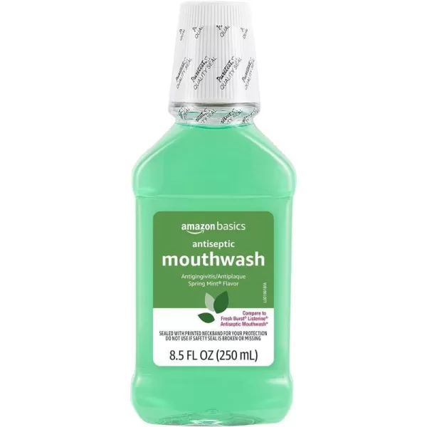 Amazon Basics Antiseptic Mouthwash Mint 85 Fluid Ounces 1Pack Previously Solimo850 Fl Oz Pack of 1