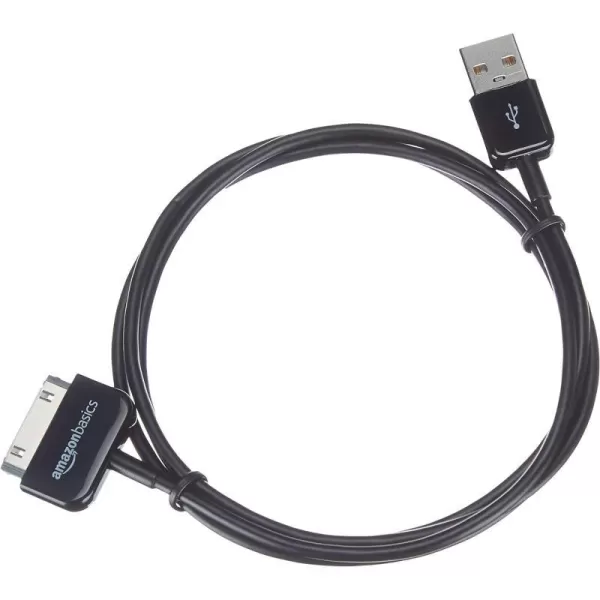 Amazon Basics Apple Certified 30Pin to USB Charging Cable for Apple iPhone 4 iPod iPad 3rd Generation 32 Foot BlackBlack