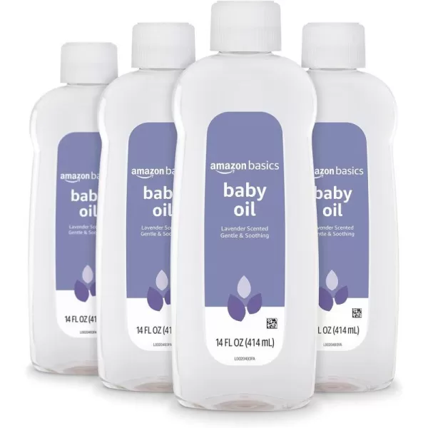 Amazon Basics Baby Oil Lavender Scented 14 Fluid Ounce 4Pack Previously Solimo14 Fl Oz Pack of 4