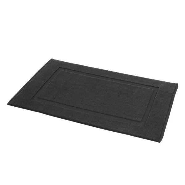 Amazon Basics Banded Bathroom Bath Rug Mat Bright White 31 L x 20 WMidnight Black 1Pack