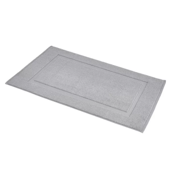 Amazon Basics Banded Bathroom Bath Rug Mat Bright White 31 L x 20 WPowder Gray 1Pack