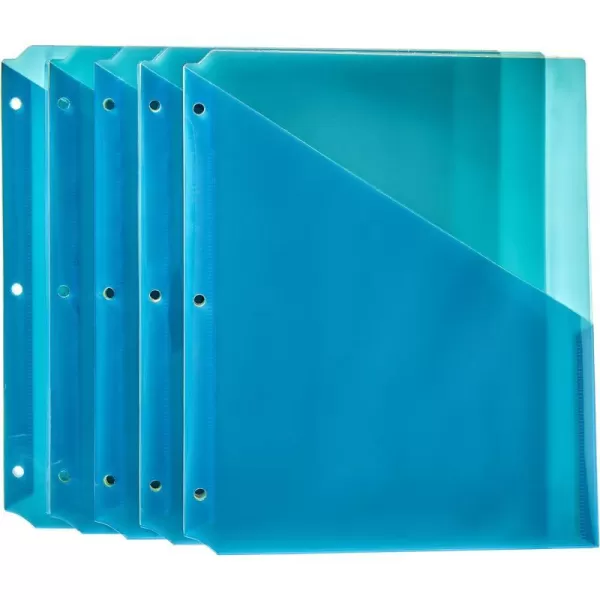 Amazon Basics Binder Organizer Poly Jacket 3 Hole Punch Assorted Colors Pack of 2525Pack