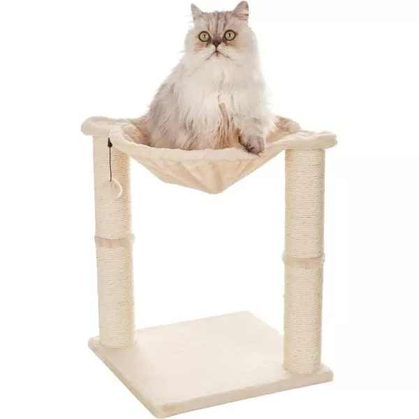 Amazon Basics Cat Tower with Hammock and Scratching Posts for Indoor Cats 158 x 158 x 197 Inches BeigeCat Hammock Beige