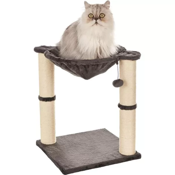 Amazon Basics Cat Tower with Hammock and Scratching Posts for Indoor Cats 158 x 158 x 197 Inches BeigeCat Hammock Gray