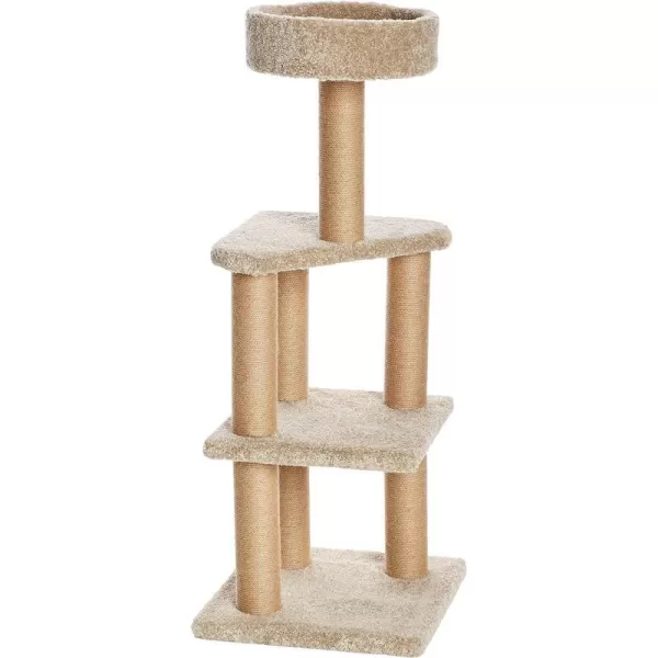 Amazon Basics Cat Tree Indoor Climbing Activity Tower with Scratching Posts Large 177 x 459 BeigeLarge