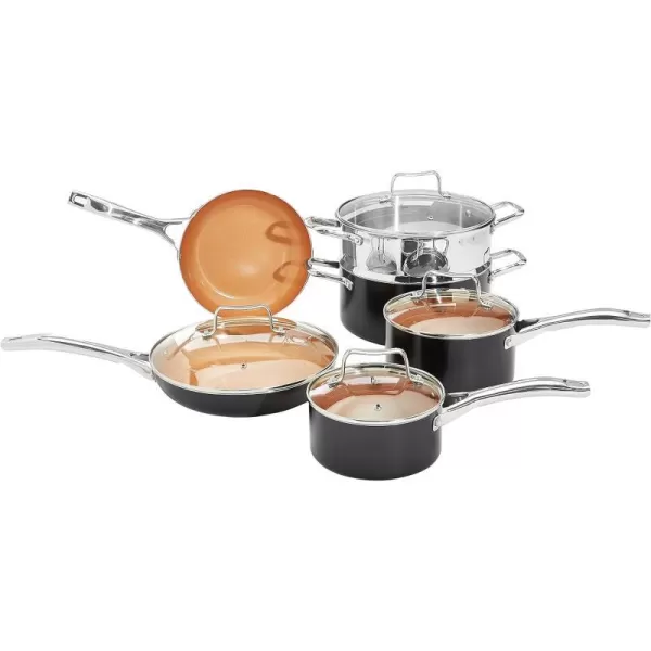 Amazon Basics Ceramic Nonstick Baking Sheets and Pans Bakeware Set 5Piece Set Copper Color10Piece Set